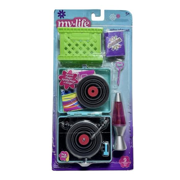 My Life As Retro Play Set Record Player Lava Lamp Doll Accessories Tested Works - Picture 1 of 7